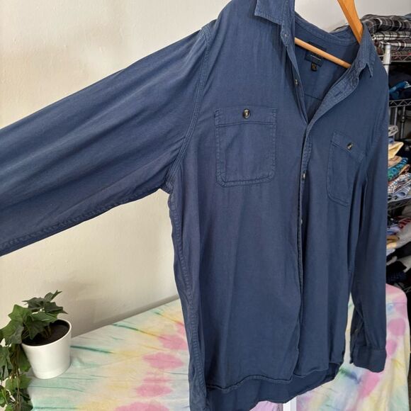 Lucky Brand Navy Casual Shirt cotton viscose blend mens XL button down men’s - Picture 7 of 8